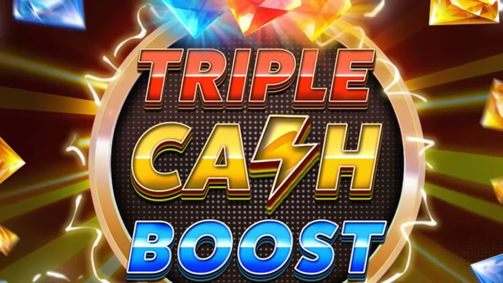Interface do slot Triple Cash Boost em um smartphone moderno