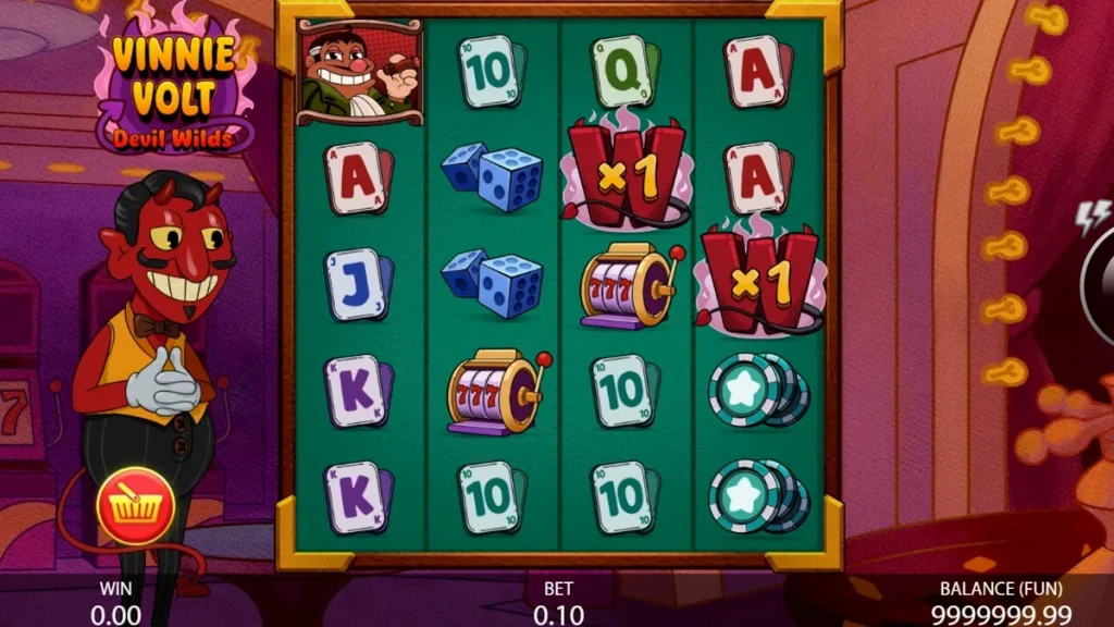 Vinnie Volt: Devil Wilds slot com design de desenho animado vintage