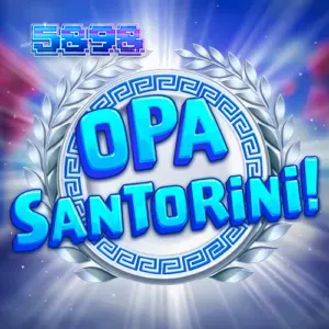 Interface do jogo de slot Opa Santorini em um dispositivo móvel