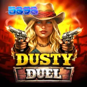Interface do jogo de slot Dusty Duel com temática de Velho Oeste